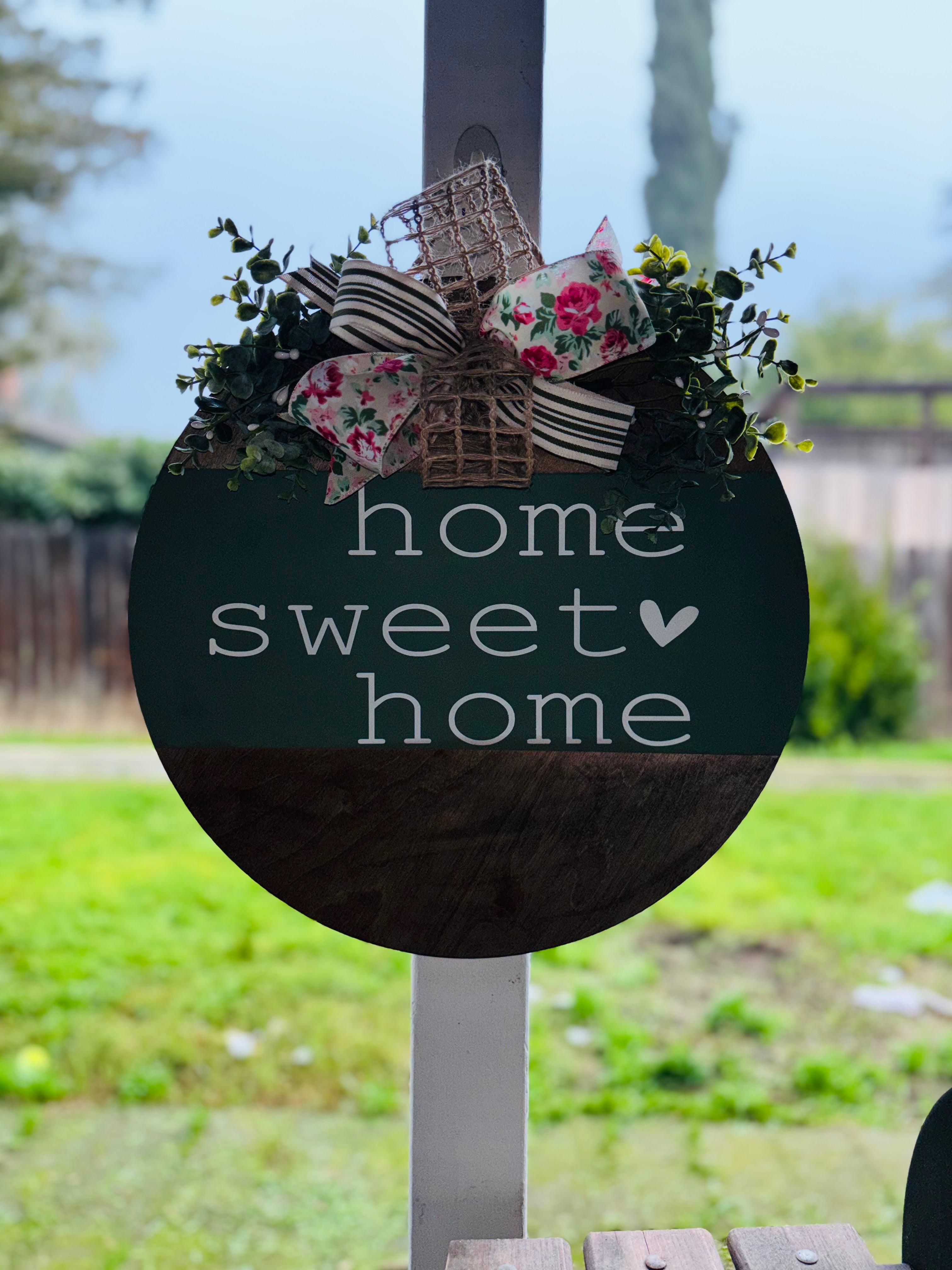 Home Sweet Home Wooden Door Hanger