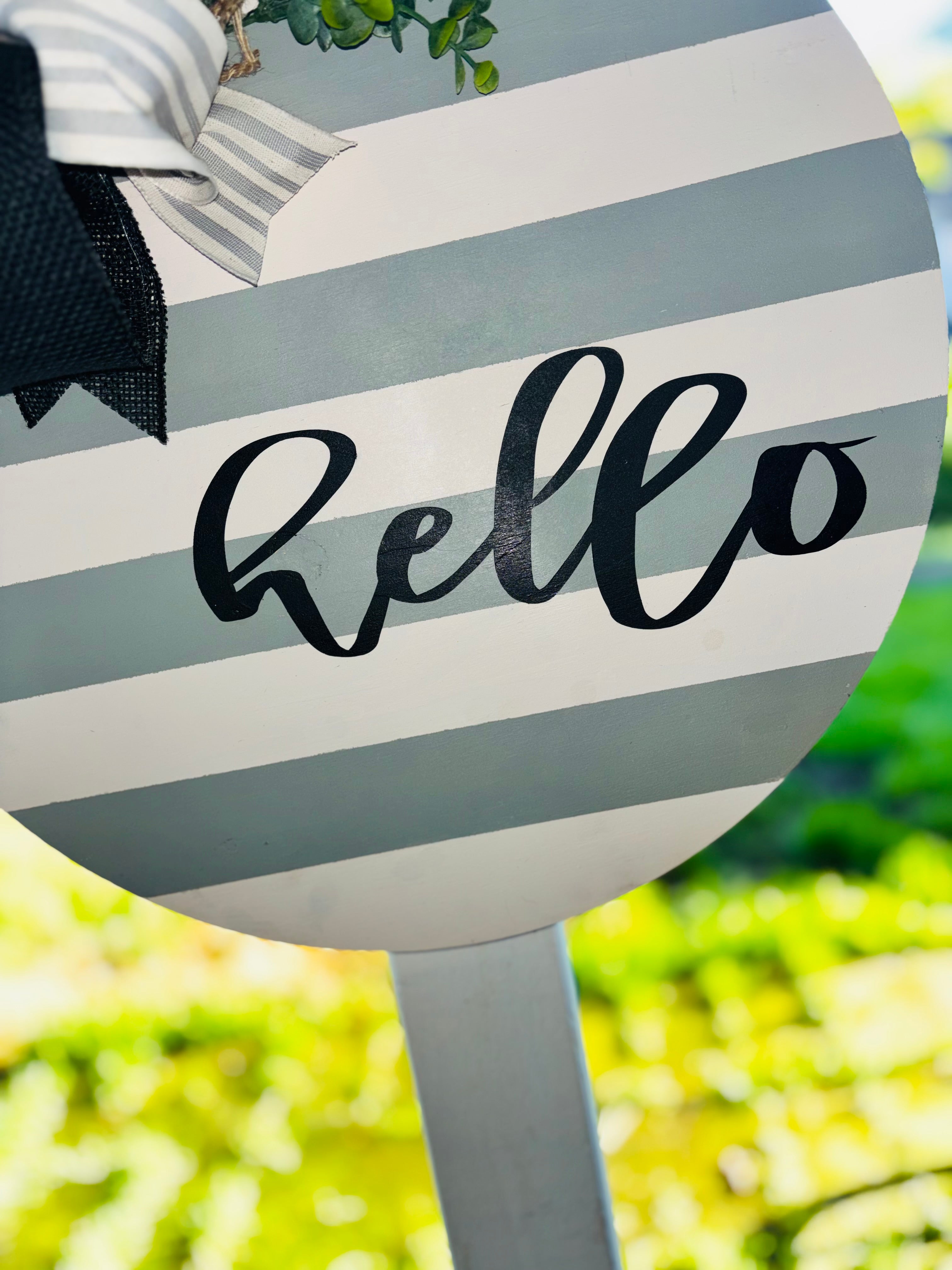 Hello Wooden Door Hanger