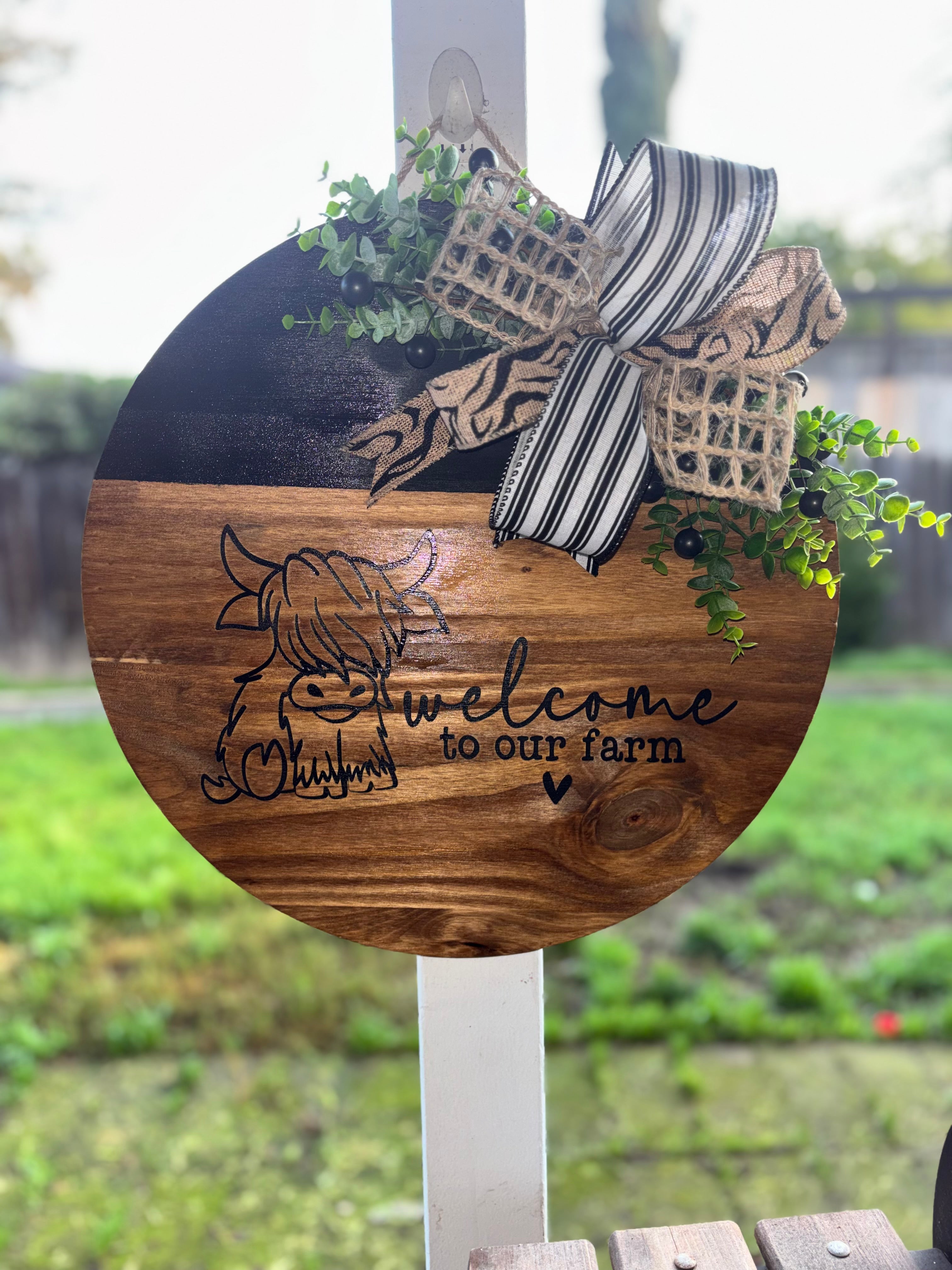 Welcome to our Farm with highland cow