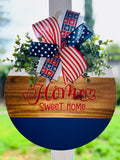 Patriotic Home Sweet Home door hanger