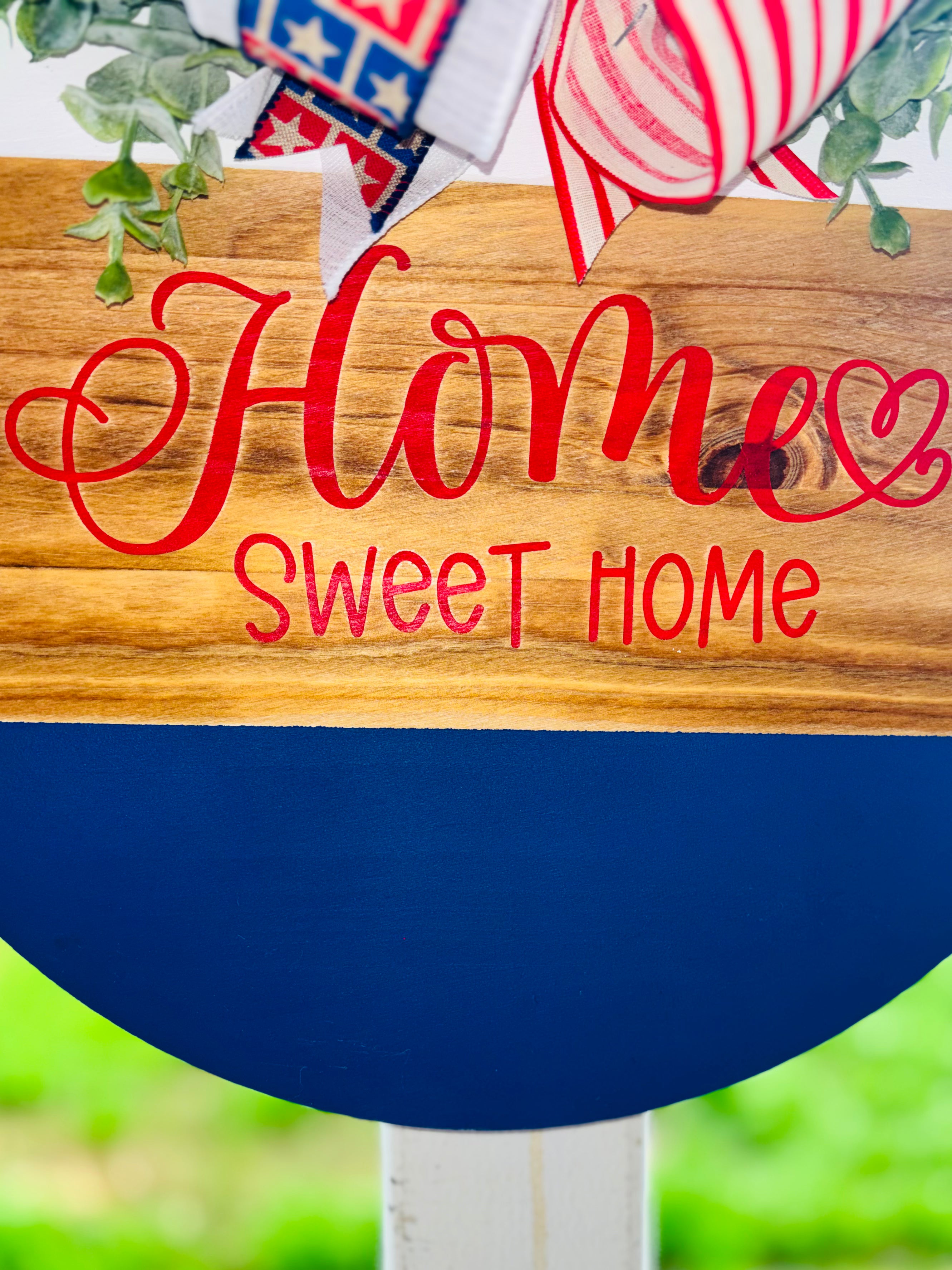 Patriotic Home Sweet Home door hanger