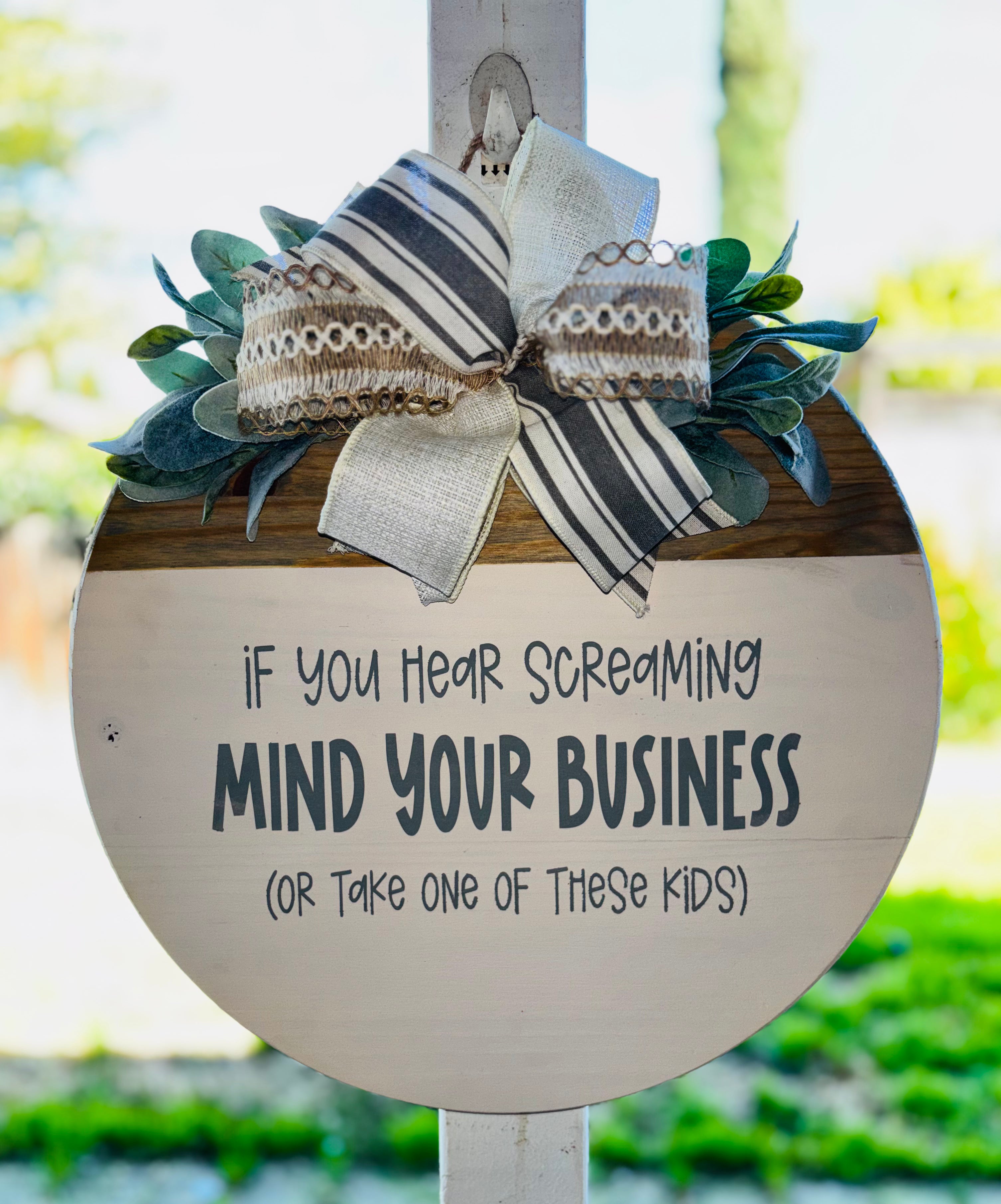 Mind your business door hanger