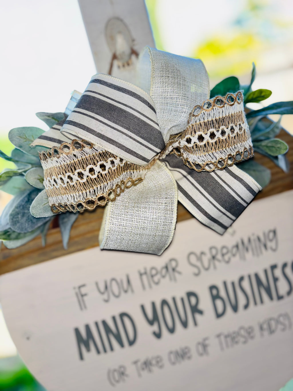 Mind your business door hanger