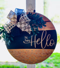 Hi, hey, hello leopard print door hanger