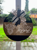 Welcome Home Door Hanger with Highland Cow