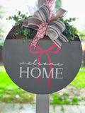 Welcome Home Door Hanger with Bow