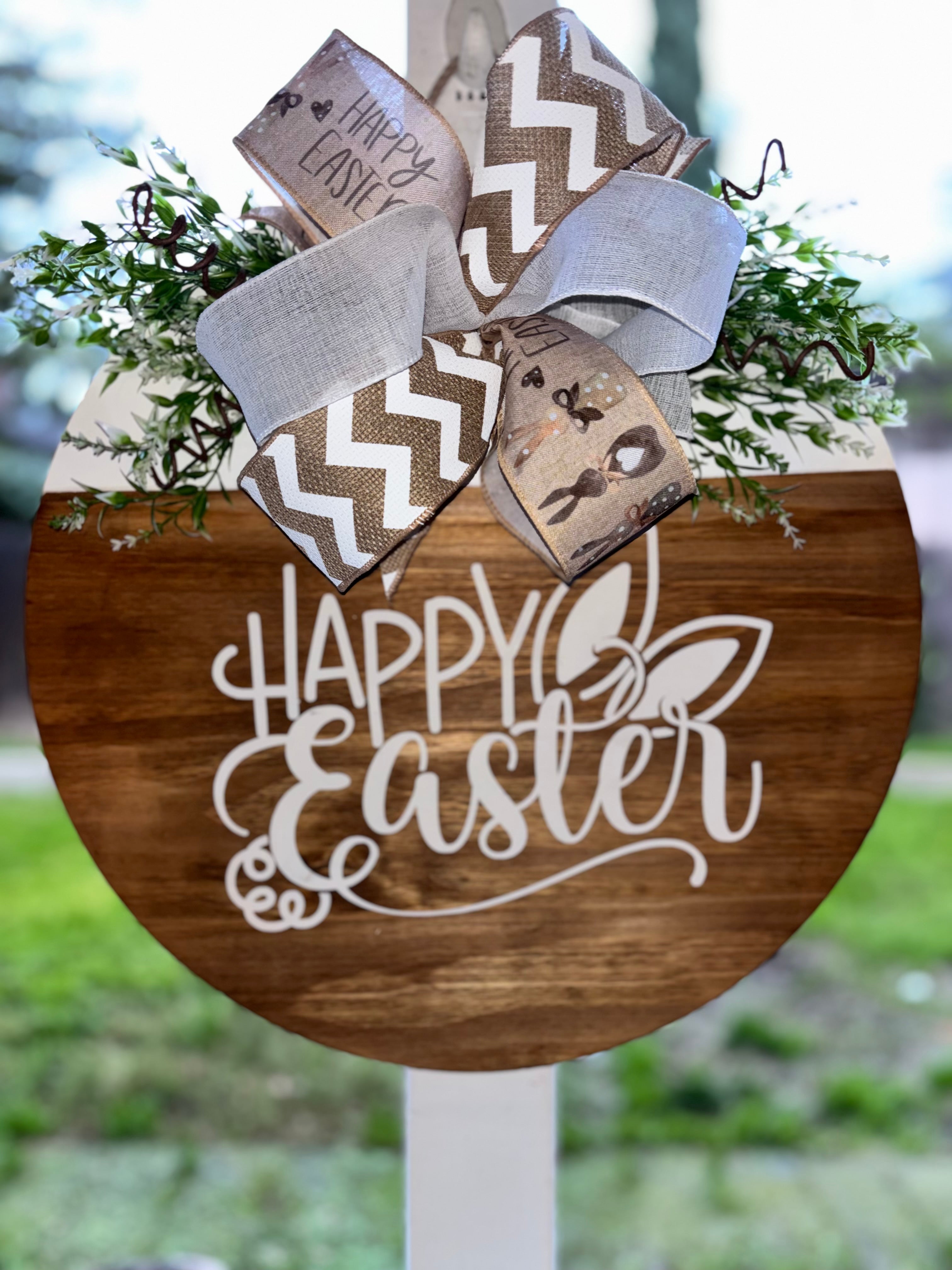 Happy Easter wood door hanger