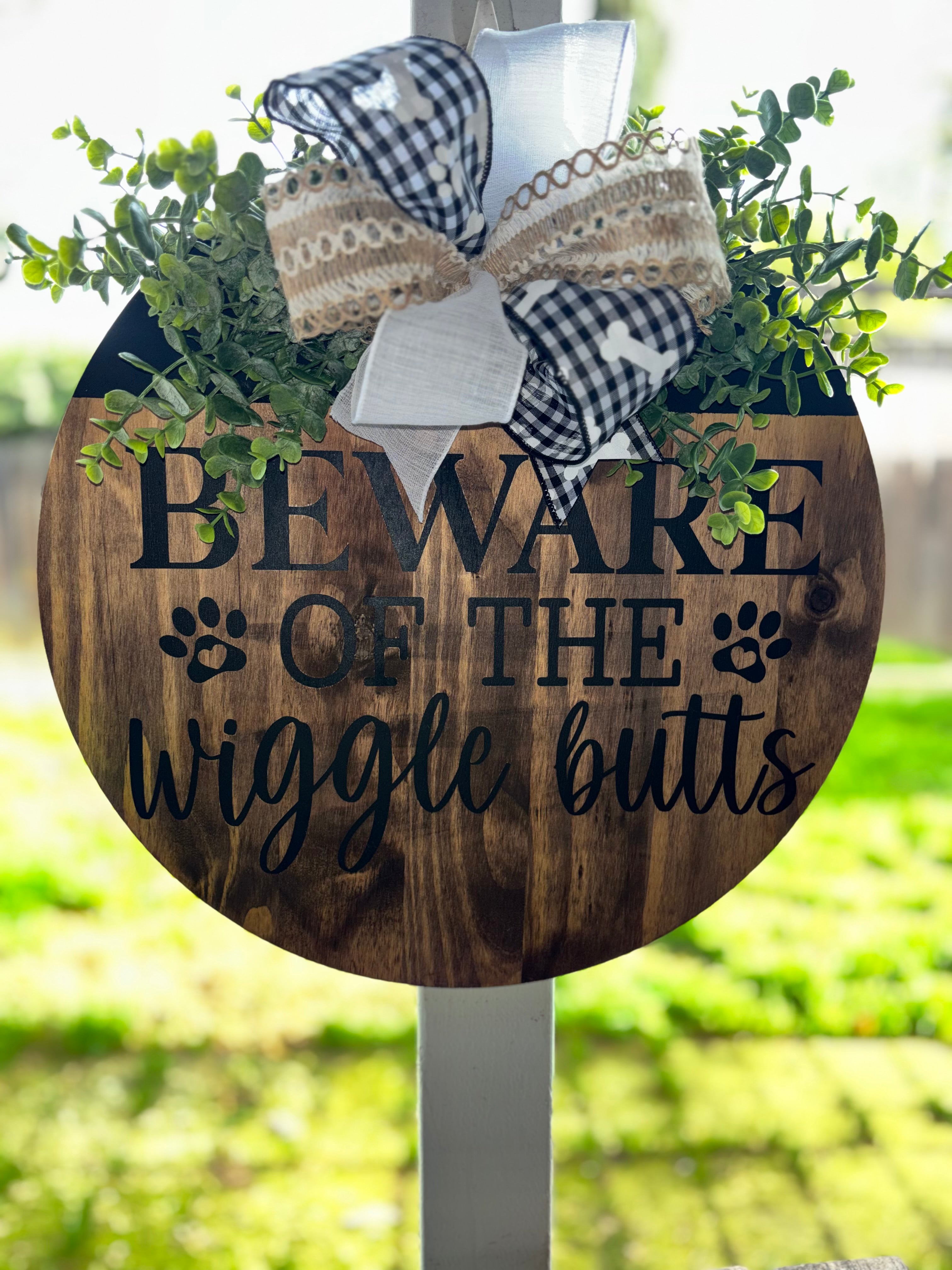 Beware of the Wiggle Butts Door Hanger