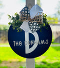 Custom last name wooden door hanger