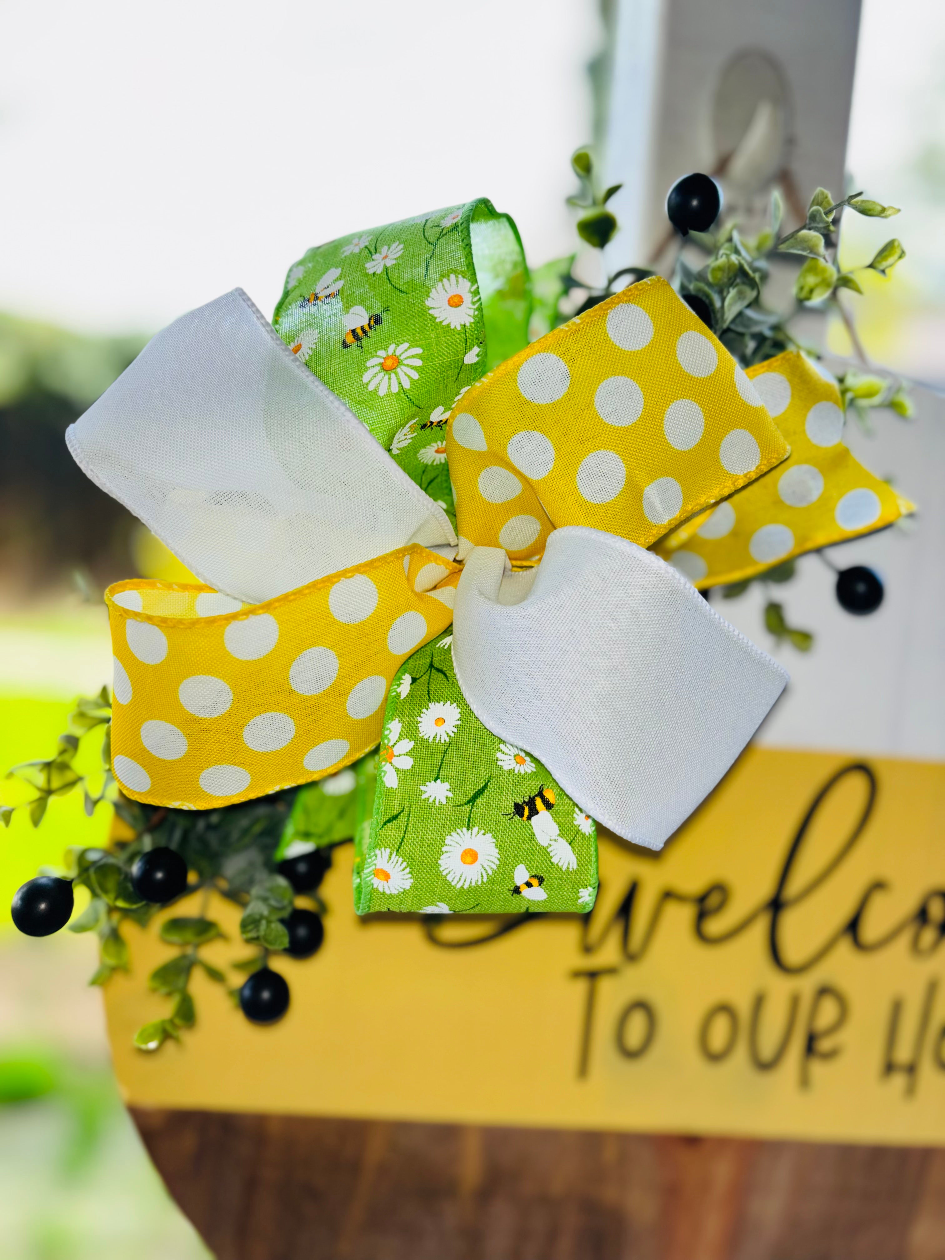 Welcome to our Home Door Hanger with Spring colors
